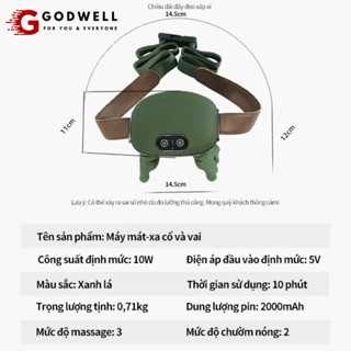 [BẢN CAO CẤP] Máy Massage Cổ Vai Gáy, Máy Mát Xa Nhiệt Hồng Ngoại 45ºC Trị Liệu Đau Mỏi Vai Gáy