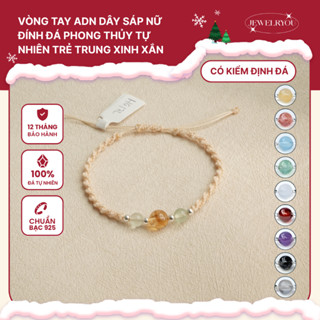  Vòng tay đan ADN dây sáp JEWELRYOU mix 3 viên đá năng lượng tự nhiên theo yêu cầu - Jew49 