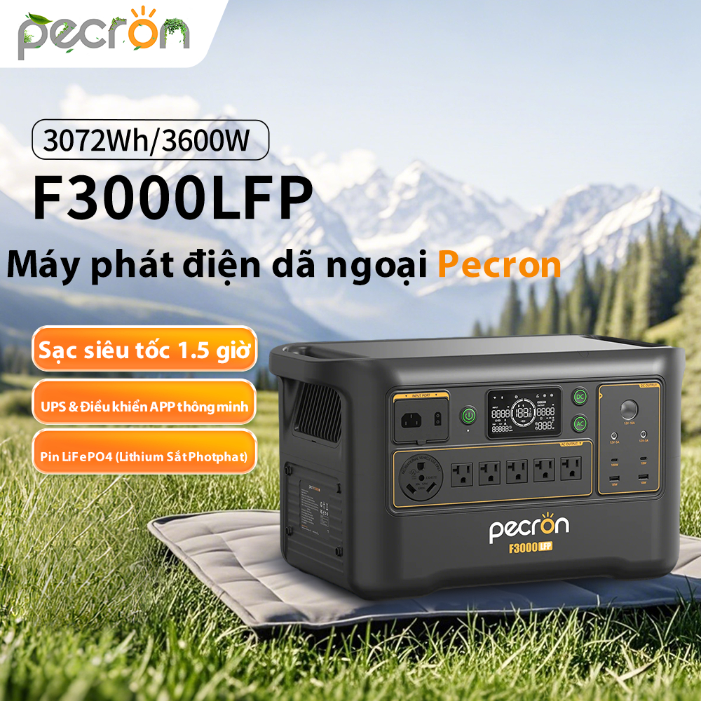 Pecron F3000LFP 3000W Portable Power Station 3072wh Solar Home Storage Connect to EP3000-48V Expansi