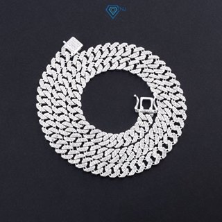  Vòng cổ cuban bạc bản nhỏ 7mm đính đá sang trọng trang sức bạc 925 cao cấp DCK0089 - Trang Sức TNJ 