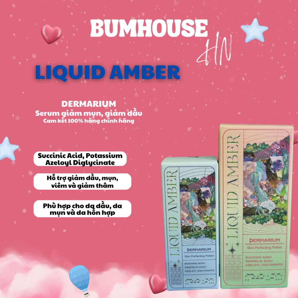 Serum giảm mụn, giảm dầu Dermarium Liquid Amber - 10ml/30ml