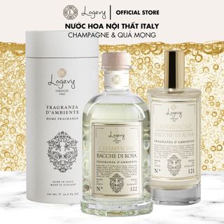Nước Hoa Phòng Ý LOGEVY Champagne Made in Italy Tinh Dầu Khuếch Tán Reed Diffuser Quà Tặng Cao Cấp