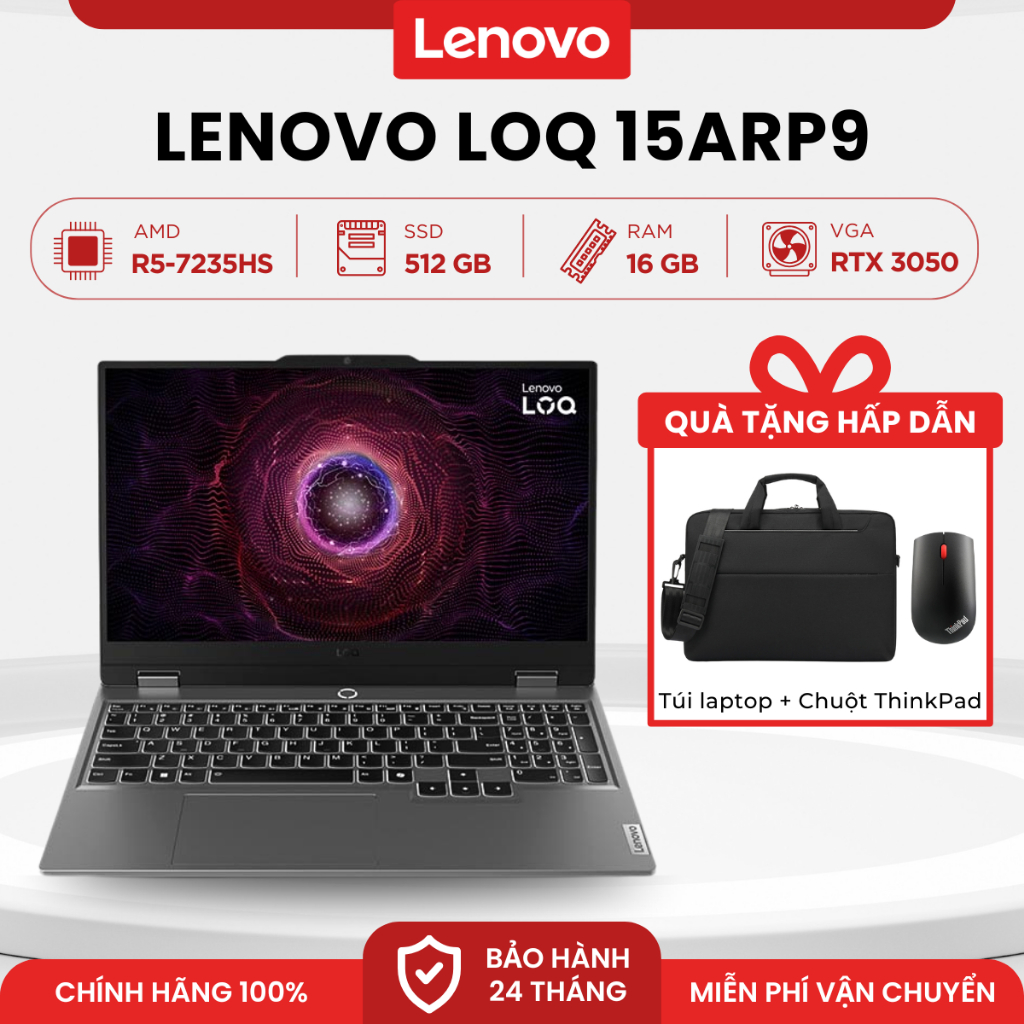 Laptop Lenovo LOQ 15ARP9 | Ryzen 5 7235HS | 16GB DDR5 | 512GB | RTX 3050 | 15.6'' 144Hz