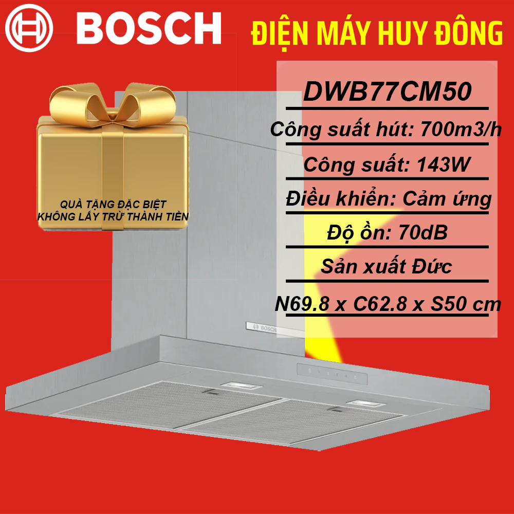 Máy hút mùi áp tường Bosch DWB77CM50