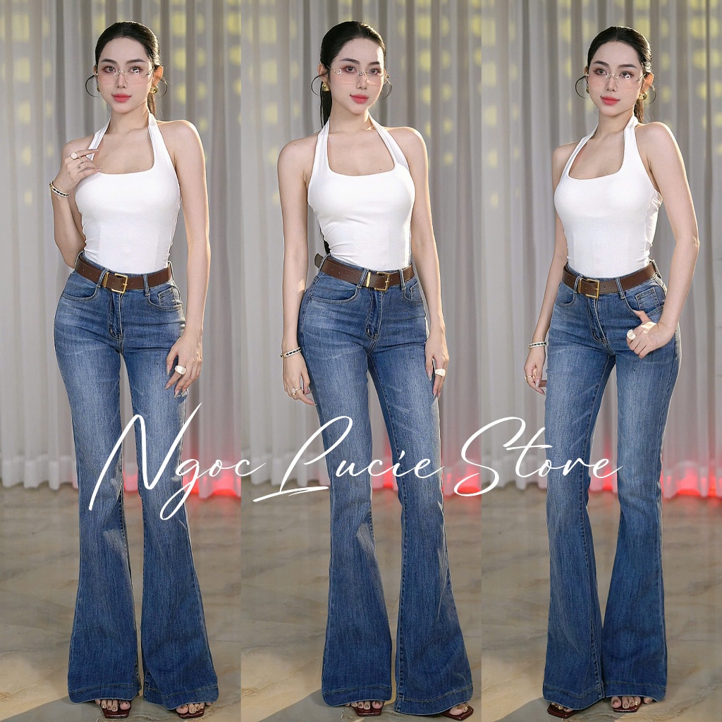 (CHIỀU DÀI 100CM) Q50 - Quần Jean Nữ Co Dãn Form Ôm Ống Loe Dài Phong Cách Đơn Giản, Dễ Phối - Ngọc Lucie | BigBuy360 - bigbuy360.vn