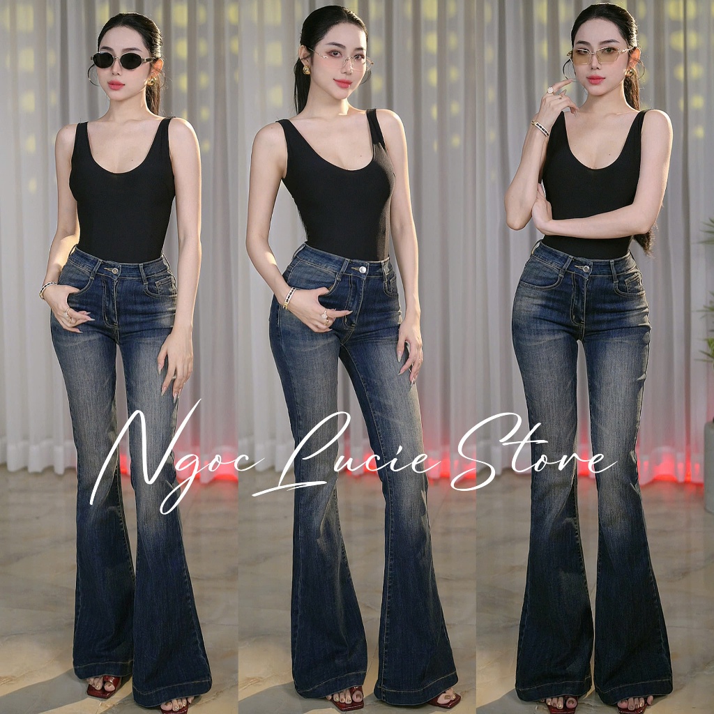 (CHIỀU DÀI 100CM) Q50 - Quần Jean Nữ Co Dãn Form Ôm Ống Loe Dài Phong Cách Đơn Giản, Dễ Phối - Ngọc Lucie | BigBuy360 - bigbuy360.vn