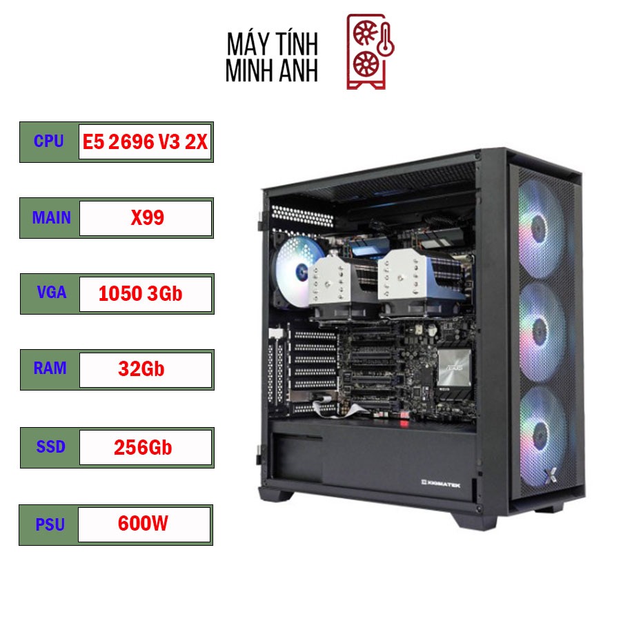 PC Dual Xeon E5 2696v3 2X Chuyên Giả Lập