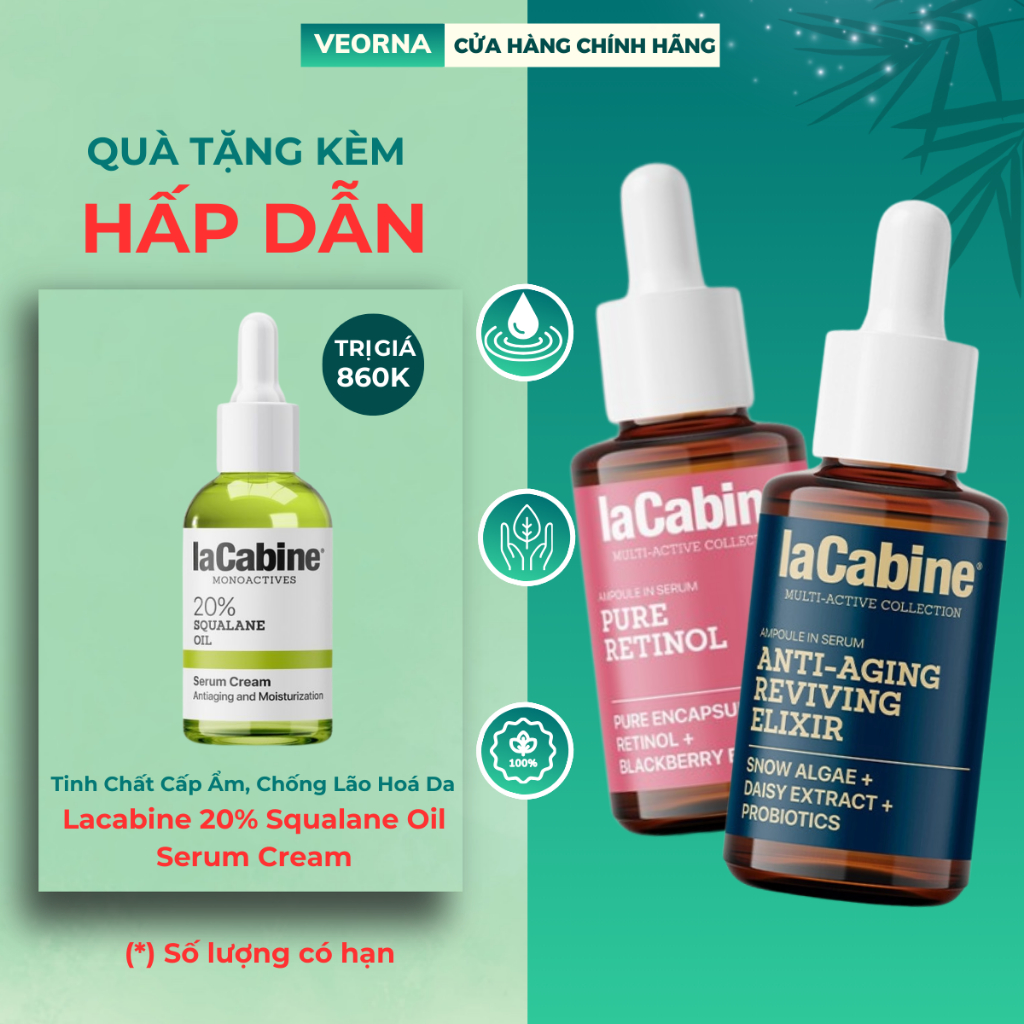 [COMBO] Tinh Chất LaCabine Pure Retinol Serum + Tinh Chất LaCabine Anti-Aging Reviving Elixir Serum