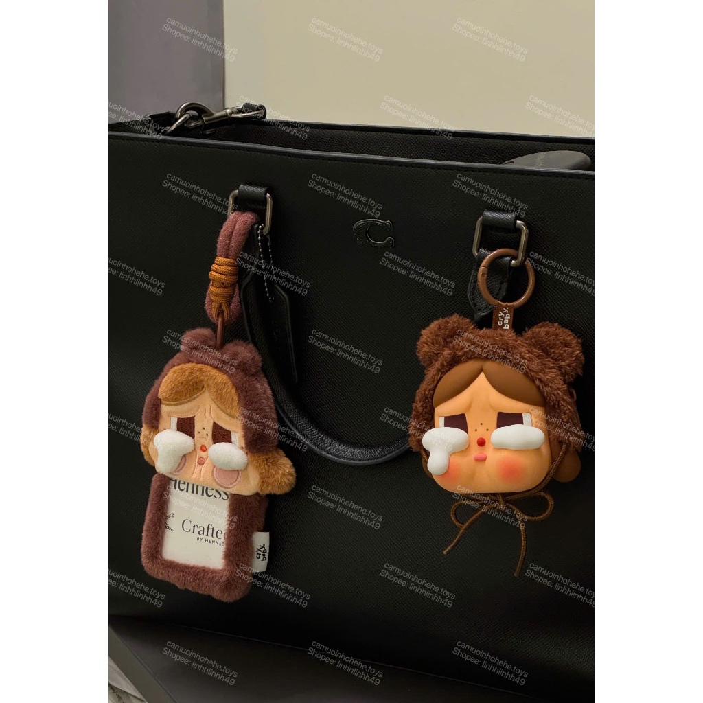 [Sẵn] Túi đựng tai nghe Gấu Nâu Kèm Móc Khóa POPMART CASE CRYBABY CRYING AGAIN