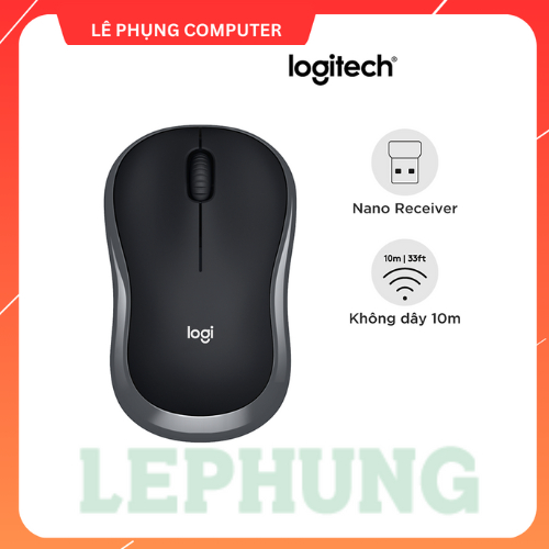 Chuột Máy Tính Không Dây Logitech B175 (Đen) |USB 2.4Ghz|pin AA | nhỏ gọn, thuận cả 2 tay, phù hợp PC/Laptop Bảo hành 3N