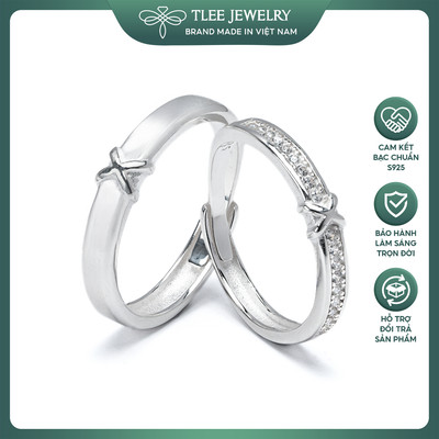 Nhẫn đôi bạc TLEE Eternal Knot nút thắt vĩnh cửu freesize đơn giản, sang trọng TLEE JEWELRY ND0126