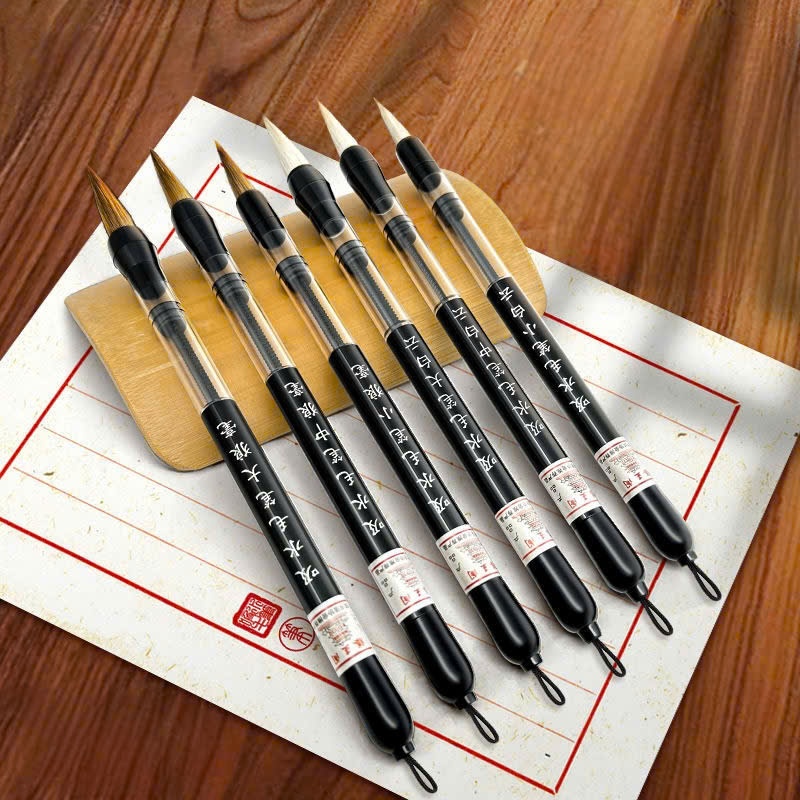 HCKT [THANH LONG] - Bút Cọ Thư Pháp Lông Sói Bơm Mực - Cọ Mềm Thấm Nước Hút Mực Viết Thư Pháp