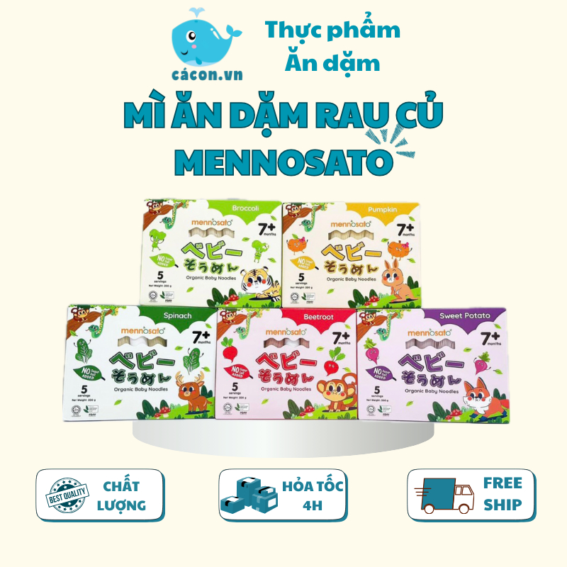 [LV] Mì Ăn Dặm Hữu Cơ Mennosato Malaysia 200g – Cho Bé Từ 7 Tháng Tuổi