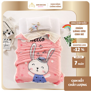  Chăn lông cừu cho bé siêu mềm mịn họạ tiết dễ thương chăn mền cho bé đi học kích thước 100x140cm 