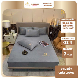  Bộ ga gối nỉ nhung sữa nhập khẩu cao cấp ga trải giường và vỏ gối nỉ nhung nhập khẩu đủ kích thước 
