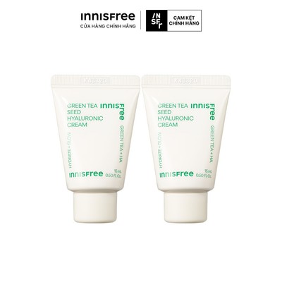 (Quà tặng không bán) 02 Kem dưỡng ẩm trà xanh innisfree Green Tea Seed Hyaluronic Cream 15mlx2