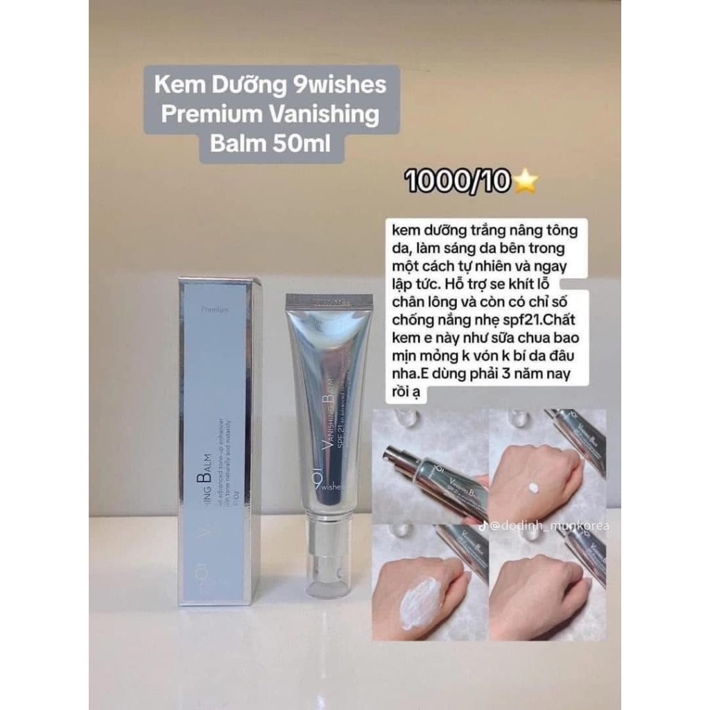 Kem dưỡng nâng tone 9WISHES PREMIUM VANISHING BALM 50ML