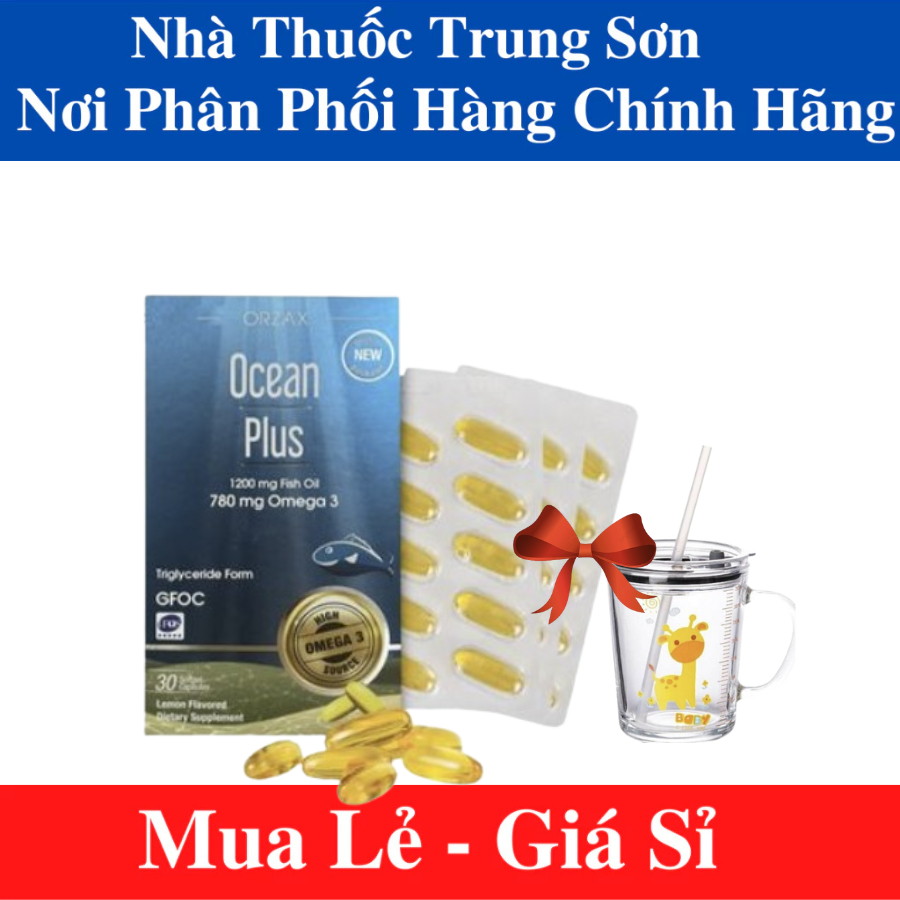 [HÀNG NHẬP KHẨU] Dầu cá Omega 3 Orzax Ocean plus (hộp 30 viên ) hỗ trợ sức khỏe tim mạch,bổ não ,bổ 