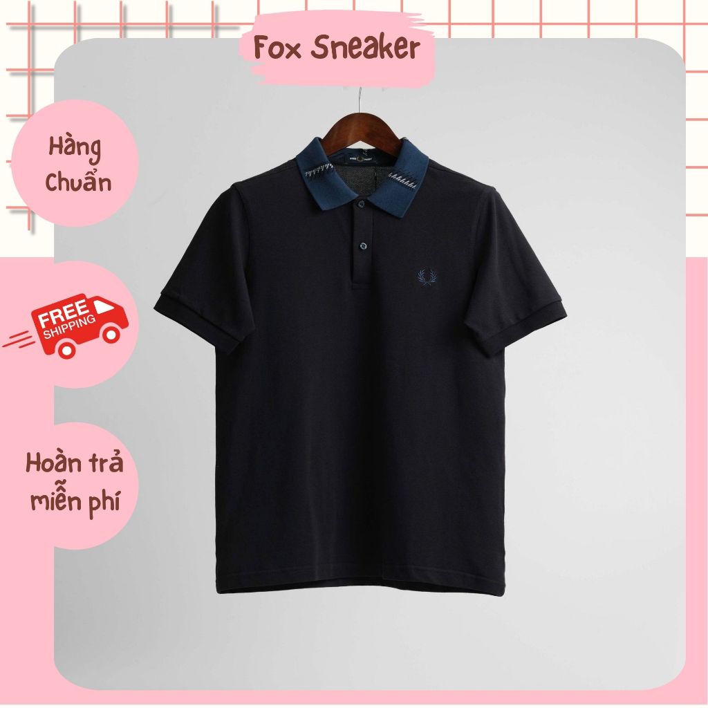 Polo Fred Perry  Xanh Cổ Sọc Hàng Chính Hãng | Fox Sneaker