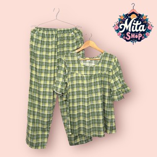  Đồ Bộ Nữ Trung Niên Quần Dài Tay Lỡ Bèo Tay - Chất Liệu Vải Tole 2 Da Mềm Mịn Thoáng Mát - Big Size 49-89kg 