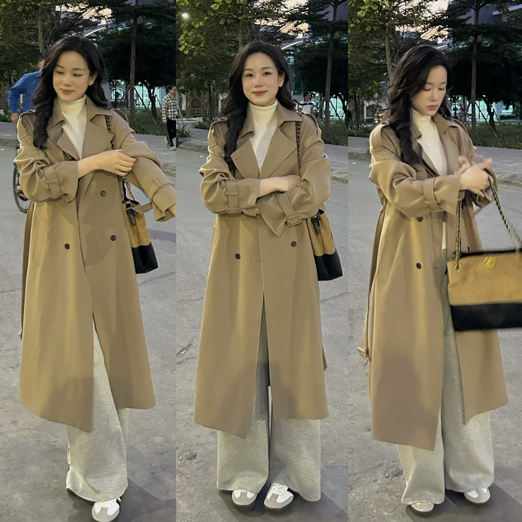 MT02-Áo khoác măng tô kaki hàn form suông rộng