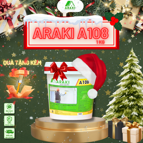 Sơn chống thấm ngoài trời PU Araki/ 1kg / Xử lý Vết nứt mái, máng xối, tôn, sân thượng, tường...