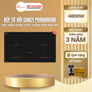  Bếp Từ Đôi Canzy CZ PUD66MS8E | Bếp từ Inverter Dualcore | Mặt kính nhám chống xước chống bám vân tay | BH 3 năm 