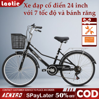 Xe đạp cổ điển Xe đạp đi làm Xe đạp người lớn 24 inch 7 tốc độ Khung nhôm hợp kim Có thể chở người