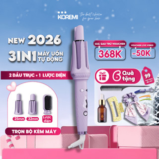Máy uốn tóc tự động PRO 2026, máy làm tóc xoăn nâng cấp 3in1. Chính hãng KOREMI, Bảo Hành 18 tháng 1 đổi 1