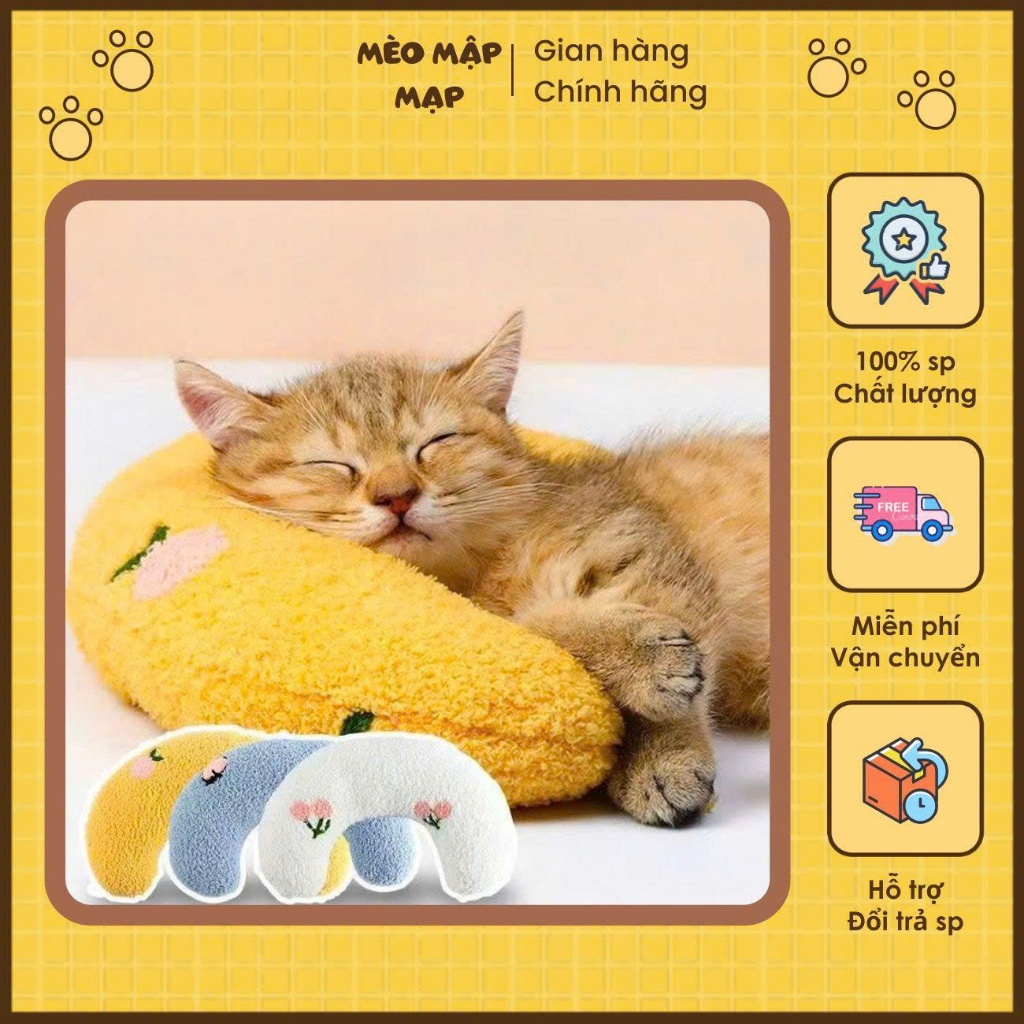 Gối kê đầu chó mèo Nupet giúp bé ngủ ngon và thư giãn hơn | Gối ôm ngủ siêu thoải mái cho chó mèo