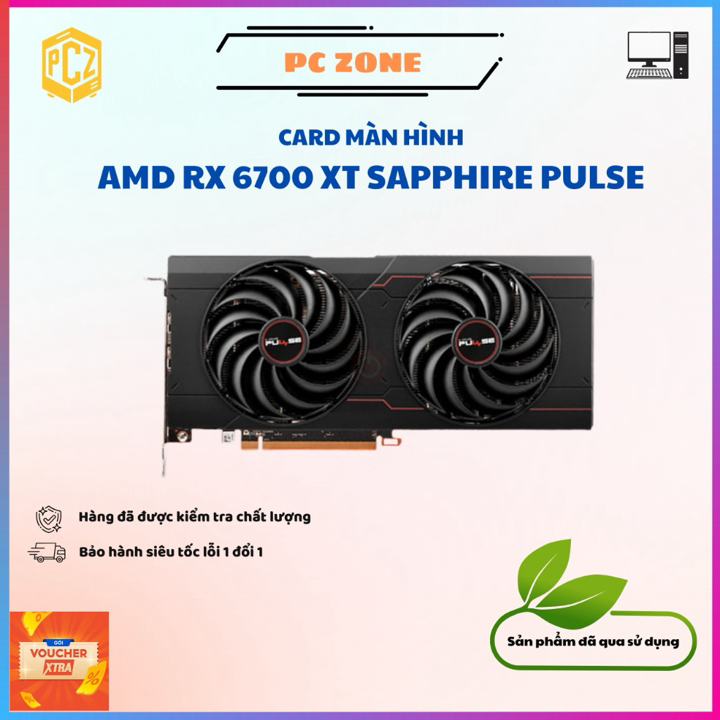 Combo 5 chiếc VGA - Card màn hình máy tính SAPPHIRE PULSE RX 6700XT 12GB DDR6 - 2ND