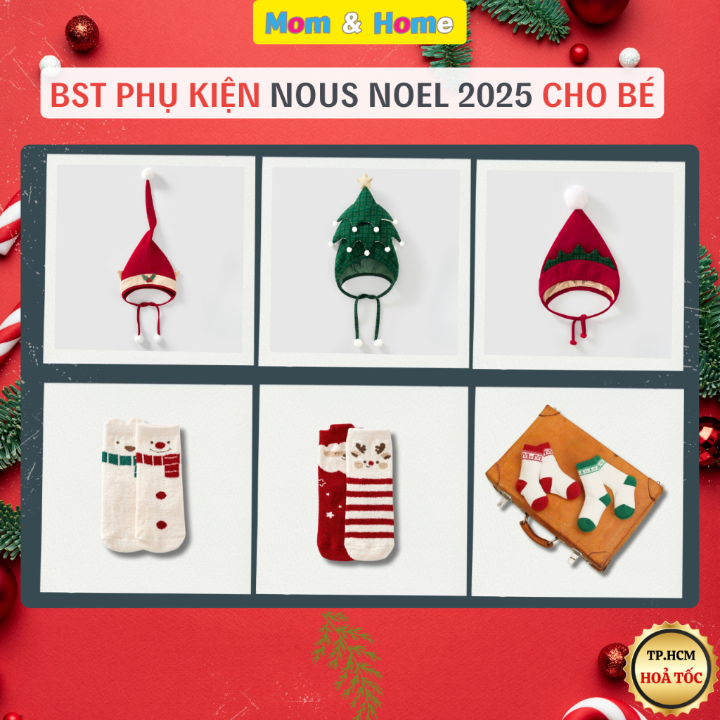 [SALE] Phụ Kiện Giáng Sinh NOUS Premium 2025 - BST Phụ Kiện Noel Cao Cấp Cho Bé Trai & Bé Gái từ 0 -