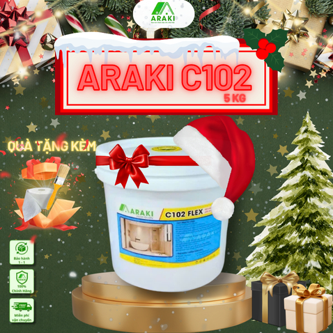 [5kg] Sơn chống thấm xi măng 2 thành phần Araki C102 chống thấm tường, sàn, mái hiệu quả