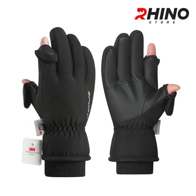 Găng tay cụt ngón chống gió, bao tay giữ ấm mùa đông lót lông Rhino G302 freesize