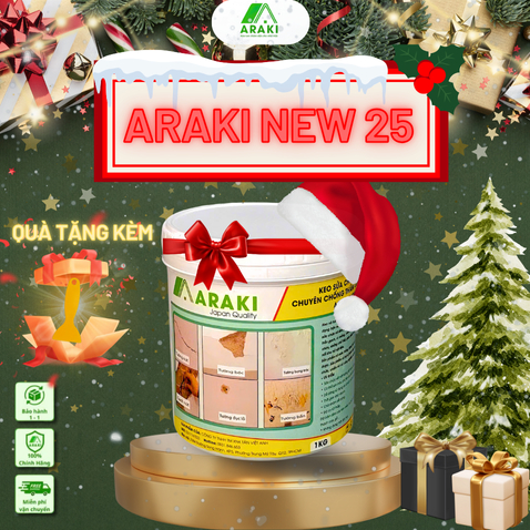 Keo vá tường chống thấm Araki, 1 kg, Trám vết nứt khe hở tường, chống mốc ẩm làm sạch tường