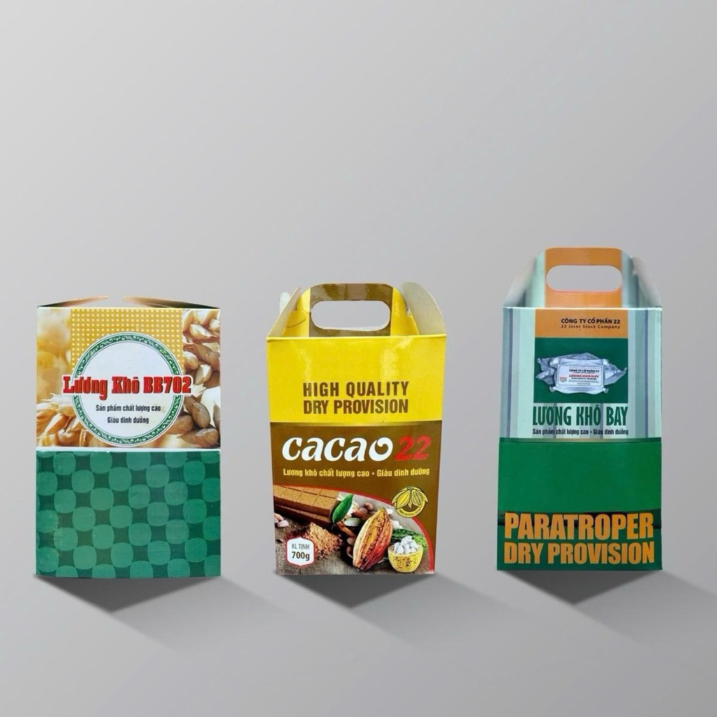 Combo 3 hộp Lương khô : bay 1kg, BB  700gr, cacao 700gr Snack Ăn Vặt
