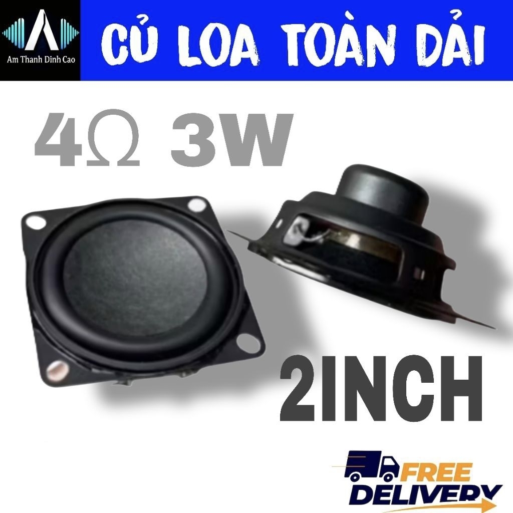(2 Chiếc) 𝗖ủ 𝗹𝗼𝗮 𝟮𝗶𝗻𝗰𝗵 𝘁𝗼à𝗻 𝗱ả𝗶 4ohm 3W 5W Từ Neo DIY