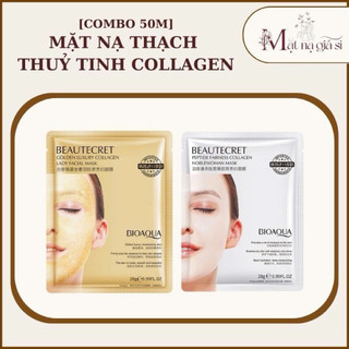   Combo 50 Miếng  Mặt nạ thạch thuỷ tinh collagen trong suốt Bioaqua dưỡng trắng căng bóng 