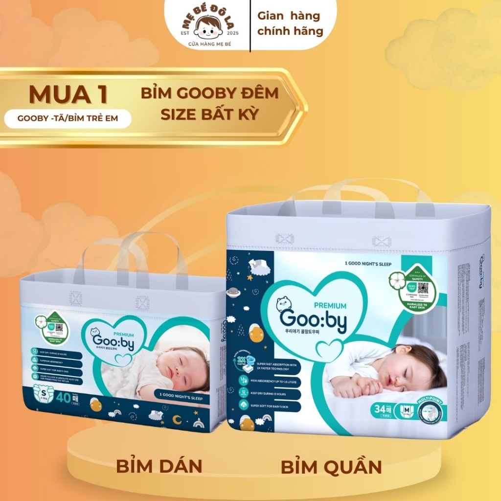 1 Bịch Bỉm Gooby Đêm -  Bỉm Đêm Ngày Full Size NB-XXXL
