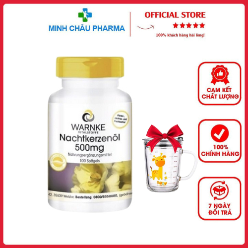 [HÀNG CHÍNH HÃNG] Tinh Dầu Hoa Anh Thảo Đức Warnke Nachtkerzenöl 500mg -100 viên cân bằng nội tiết t