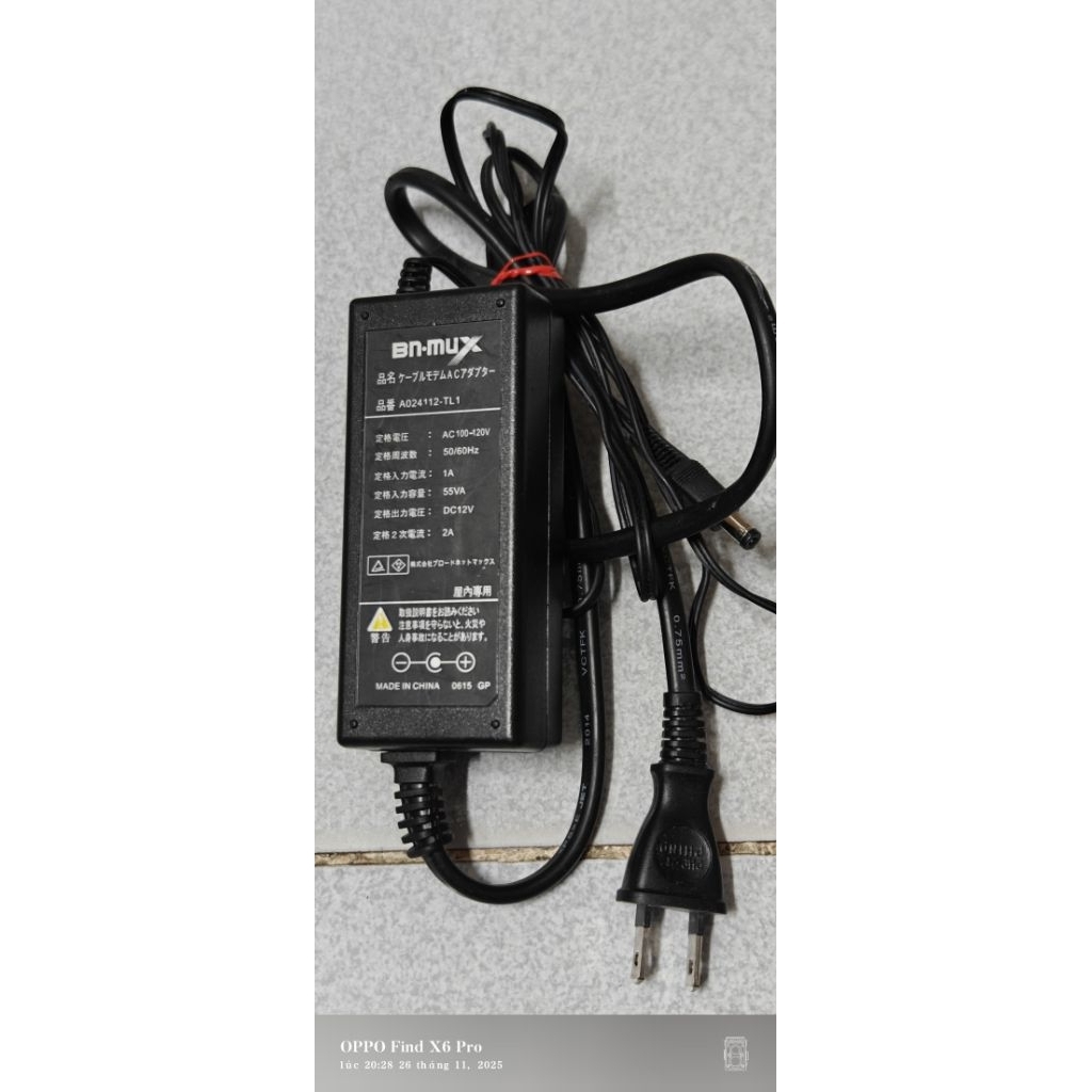 adapter BnMux 12v 2A điện 100v mới xịn
