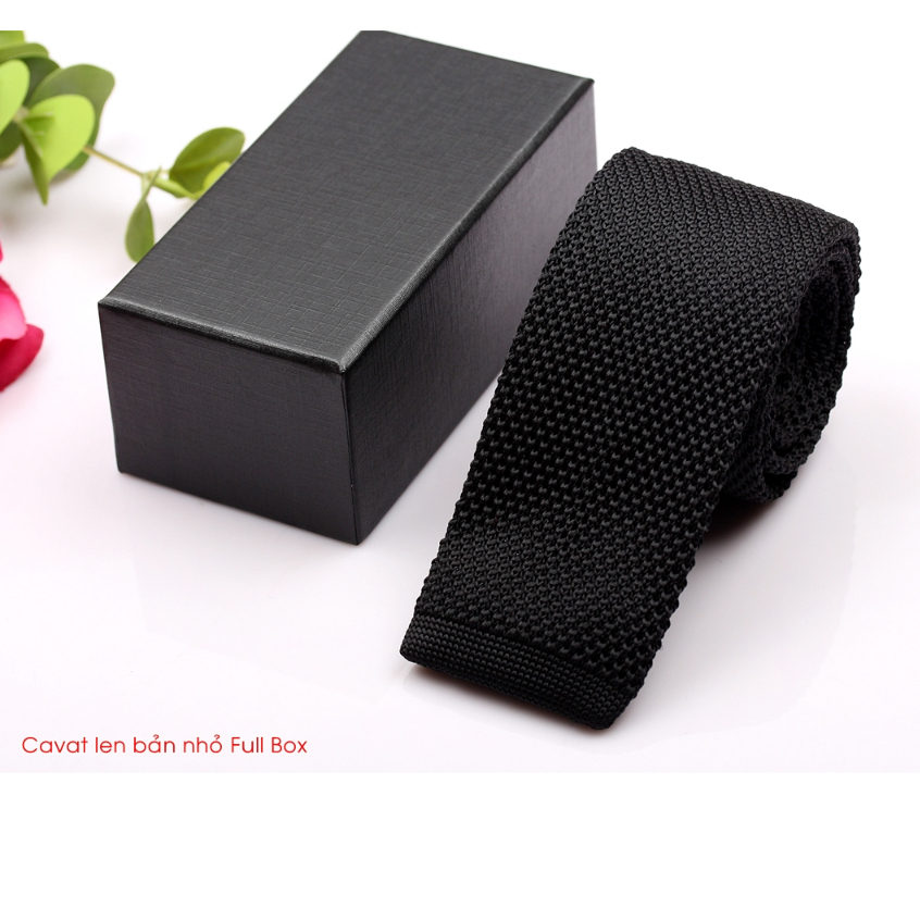 Cà Vạt Len Cao Cấp Bản nhỏ 6Cm - Cavat Tự Thắt, Tặng kèm hộp