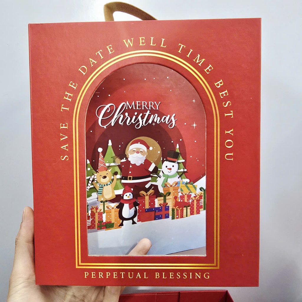 [NOEL 2025] Giá ưu đãi 48k ( Hộp đựng Quà tặng Noel 2025, Giáng sinh mở ô cửa đón Ông già Noel, Hộp 