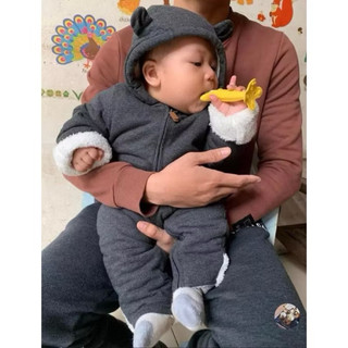 Body lông, chần bông cho bé H&M sz 0-9M form to, xuất dư cắt tag
