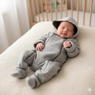 Body lông, chần bông cho bé H&M sz 0-9M form to, xuất dư cắt tag