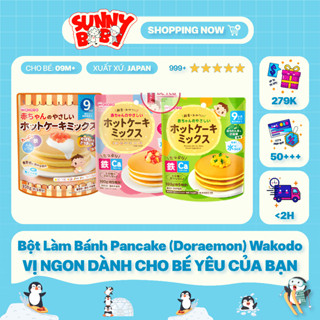 [NHẬT BẢN] Bột làm bánh Pancake (Doraemon) Wakodo cho bé 9 tháng tuổi trở lên