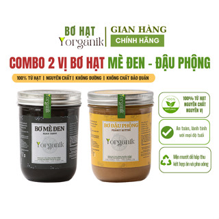  Combo 2 Hủ Bơ Mè Bơ Đậu Phộng nguyên chất ăn kiêng Healthy Food không đường Yorganik Hủ 200g 450g 