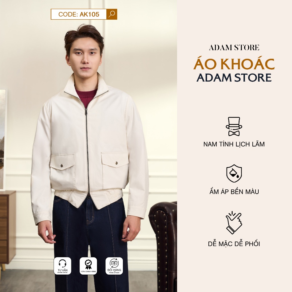 ÁO KHOÁC NAM ADAM STORE SÁNG MÀU TÚI HỘP AK105