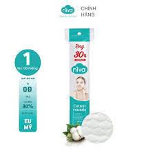 [Mua 2 tặng 1] Bông Tẩy Trang Tròn NIVA CZ2 130 Miếng - Bông Tự Nhiên, Không Xơ, Không Xù Lông