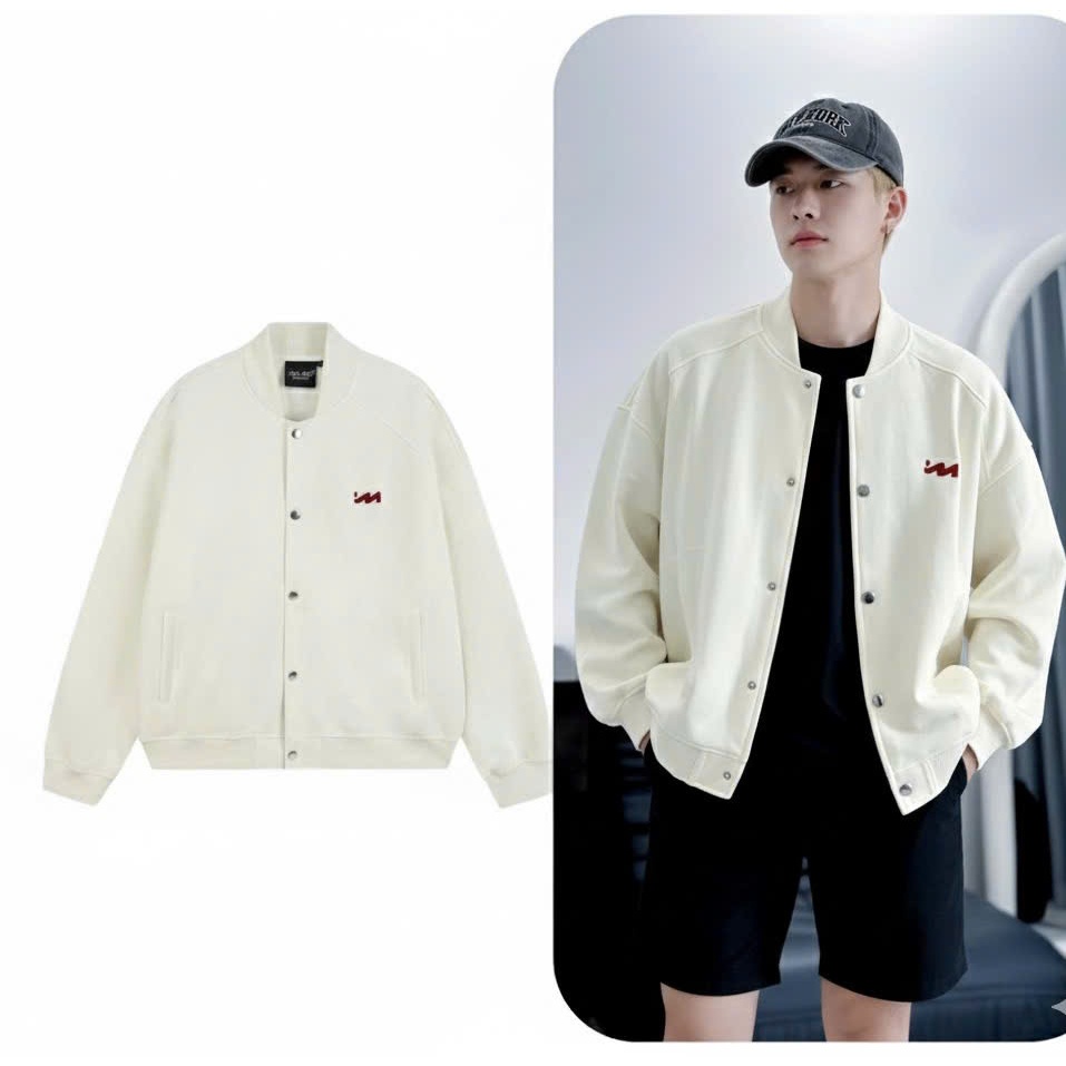 Áo khoác BOMBER nỉ 2 da JULIDO áo khoác nỉ logo M thêu nổi dày dặn (FORM BOXY) -  Hot 2025 | BigBuy360 - bigbuy360.vn